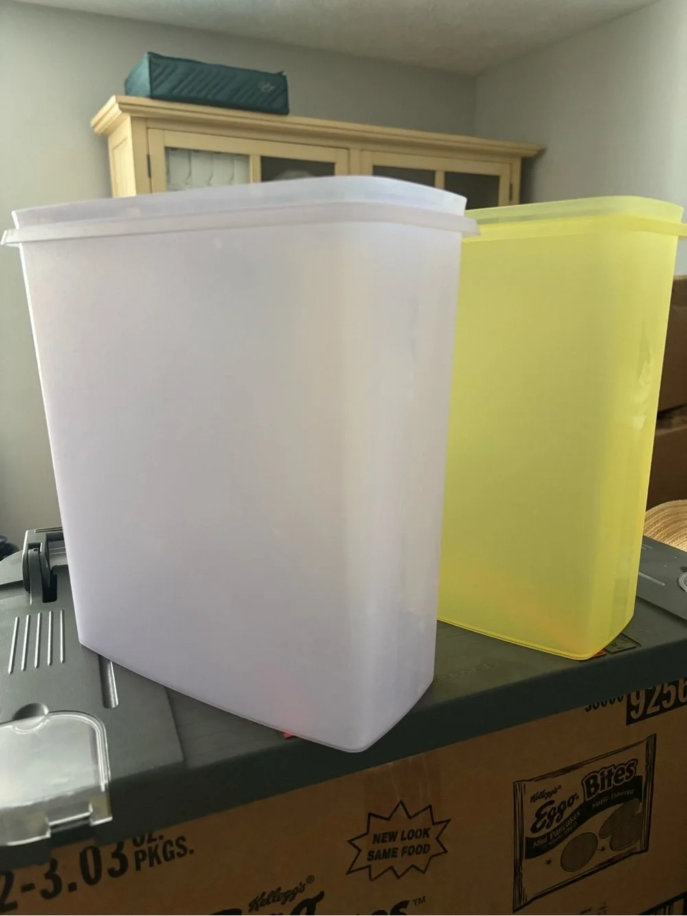 Clear Purple and Yellow Airtight Kitchen Storage Canisters - Set of 2